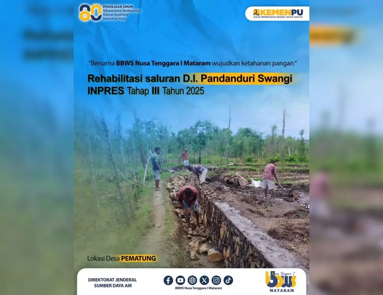 Dukungan Infrastruktur Irigasi untuk Swasembada Pangan.