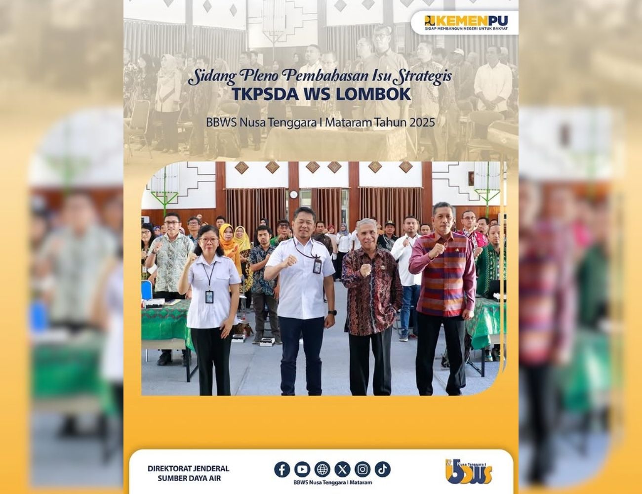 Sidang Pleno TKPSDA Wilayah Sungai Lombok Pembahasan Isu Strategis