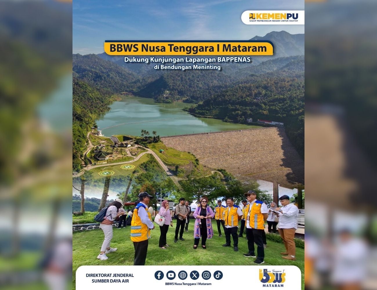 BBWS Nusa Tenggara I Mataram Terima Kunjungan Lapangan Bappenas di Bendungan Meninting