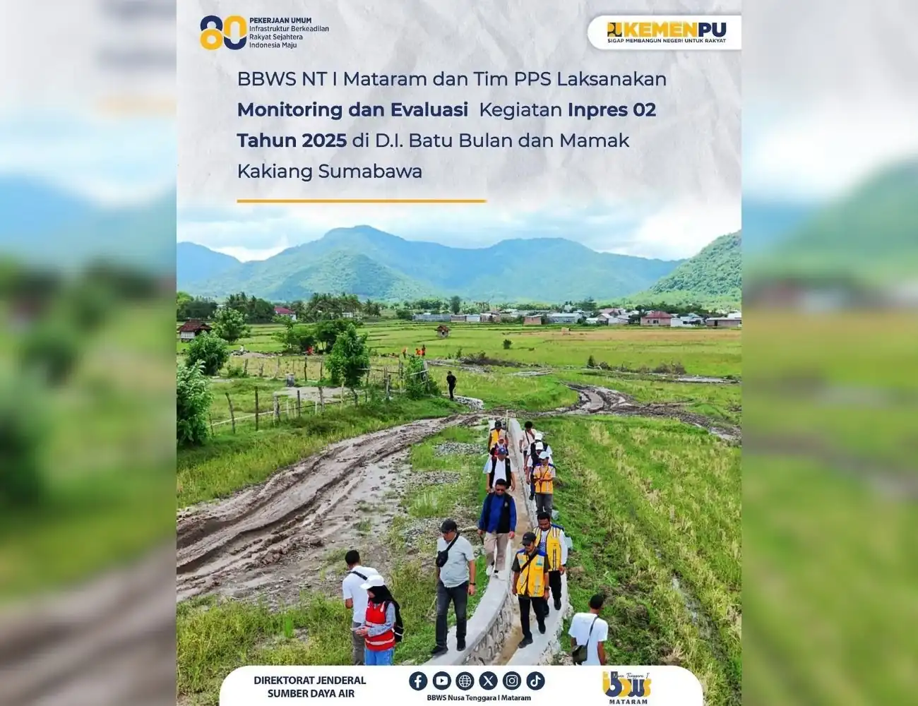 BBWS NT I Mataram dan Tim PPS Kejati NTB Laksanakan Monitoring dan Evaluasi Kegiatan Inpres 02 Tahun 2025 Tahap II di Sumbawa