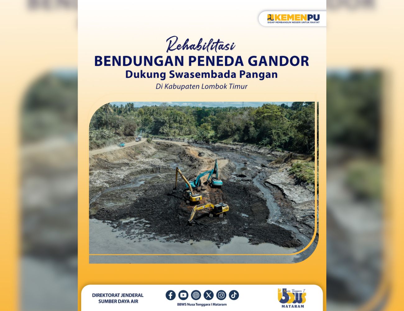 Rehabilitasi Bendungan Peneda Gandor di Kabupaten Lombok Timur