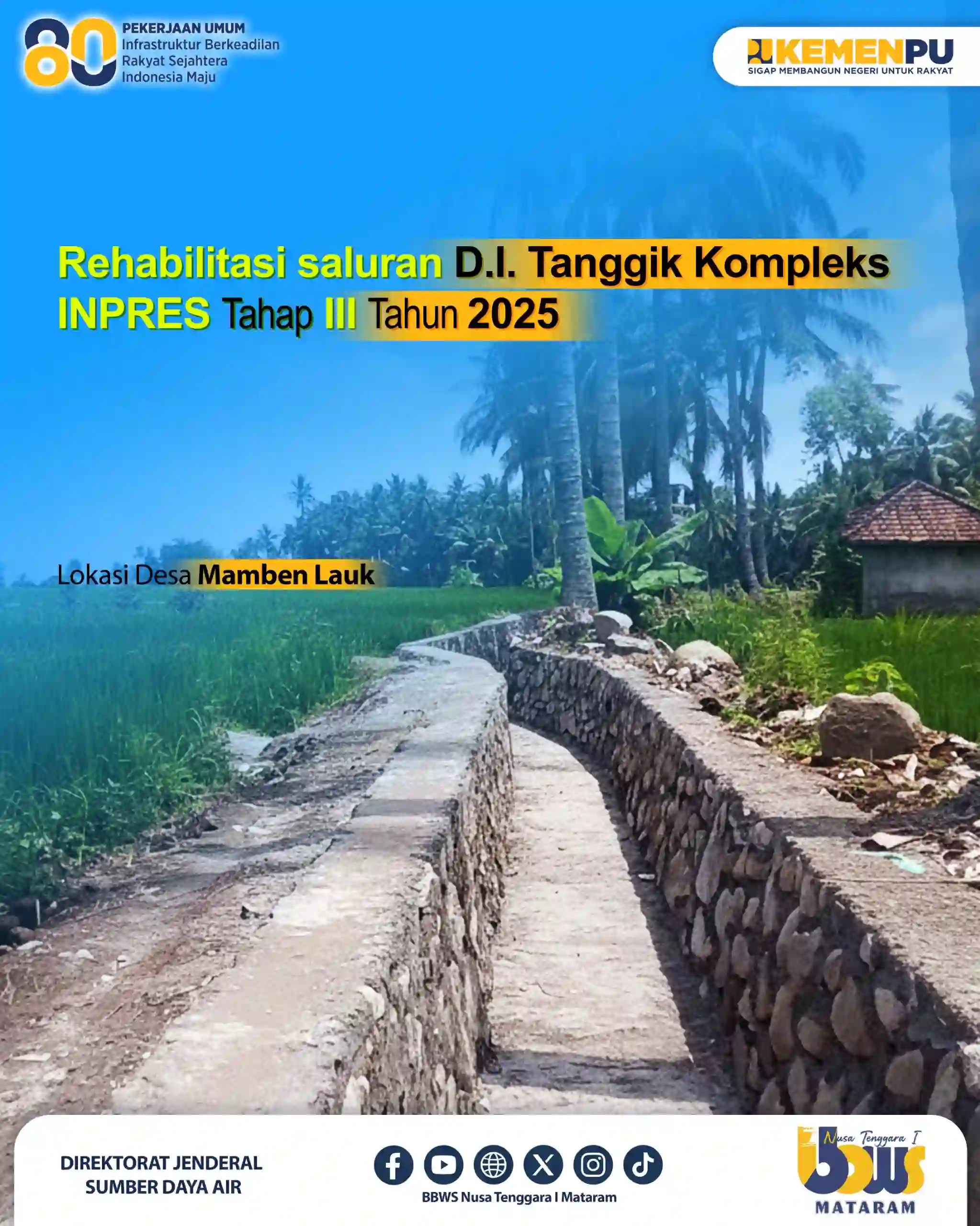 INPRES Tahap III di DI Tanggek Kompleks Dukung Swasembada Pangan