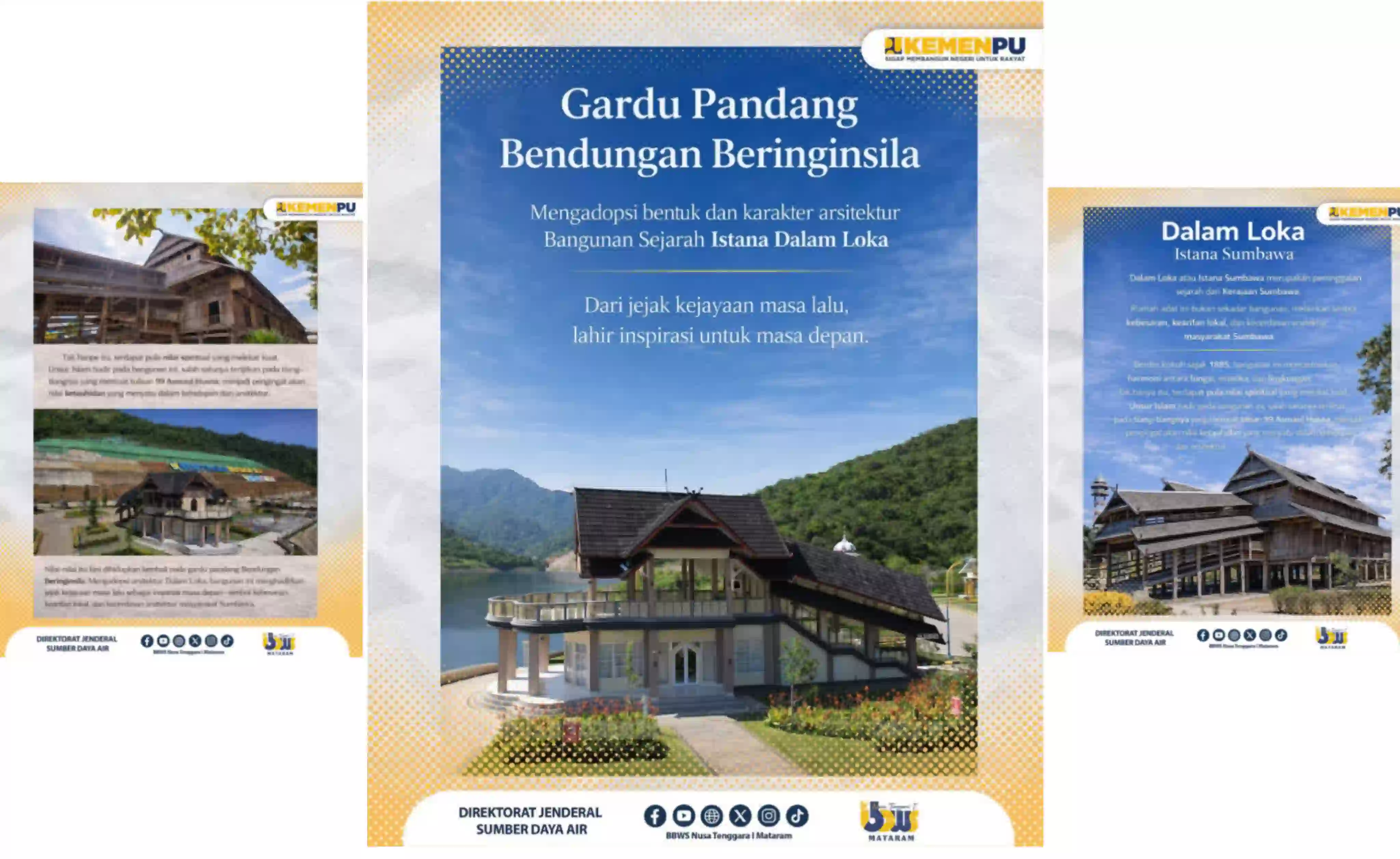 Gardu Pandang Bendungan Beringinsila Mengadopsi bentuk dan karakter arsitektur  Bangunan Sejarah Istana Dalam Loka