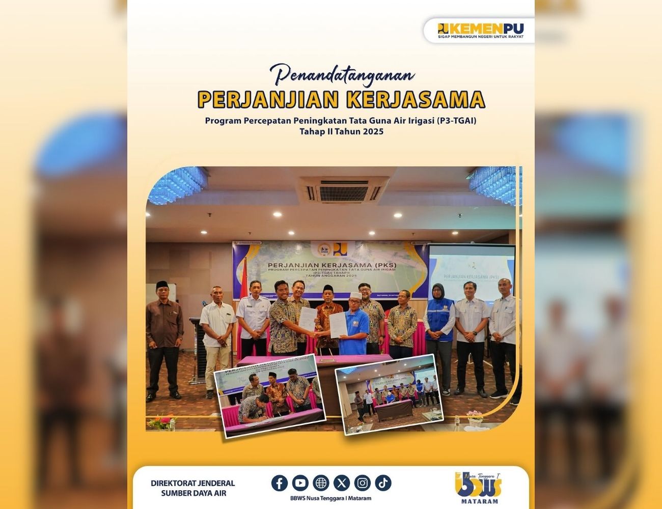 Penandatanganan Perjanjian Kerja Sama P3-TGAI Tahap II Tahun Anggaran 2025