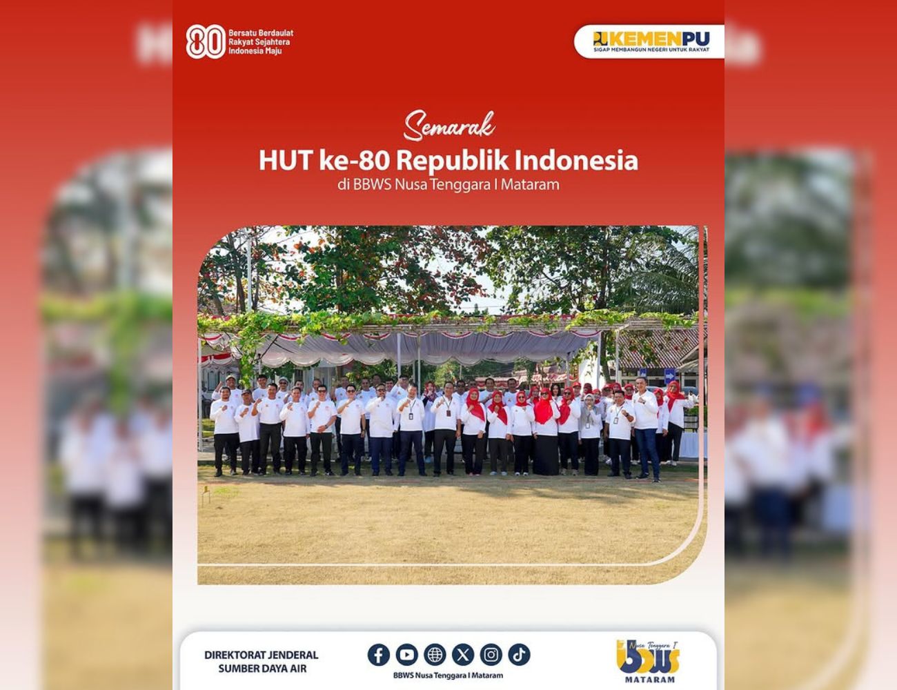Semarak HUT RI ke-80 di BBWS NT I Mataram