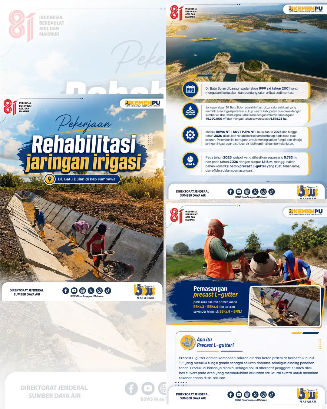 Rehabilitasi Jaringan Irigasi DI. Batu Bulan di Kabupaten Sumbawa