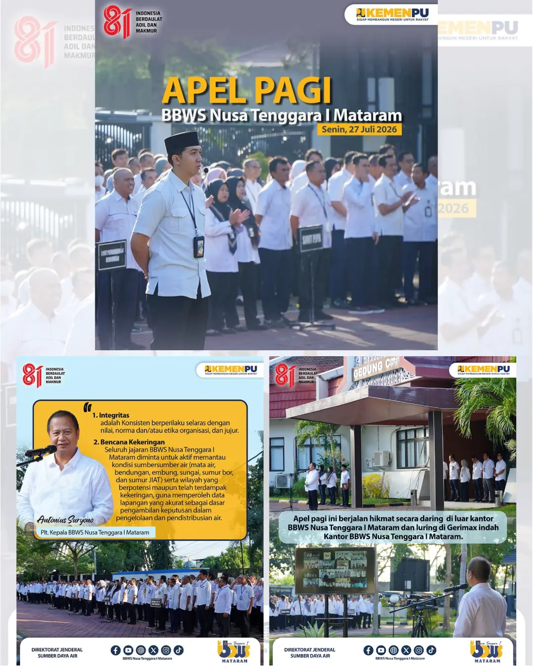 Apel Pagi BBWS Nusa Tenggara I Mataram