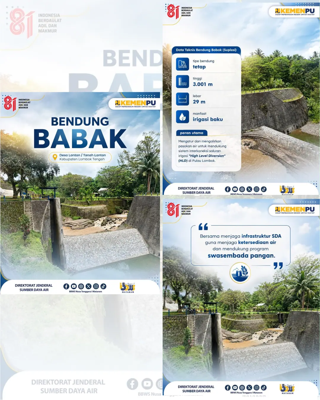 Bendung Babak: Menopang Irigasi, Menguatkan Swasembada Pangan