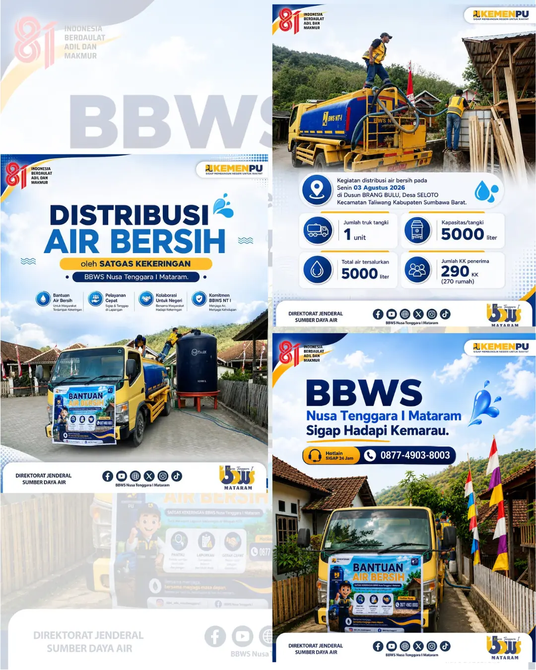 DISTRIBUSI AIR BERSIH UNTUK MASYARAKAT TERDAMPAK KEKERINGAN
