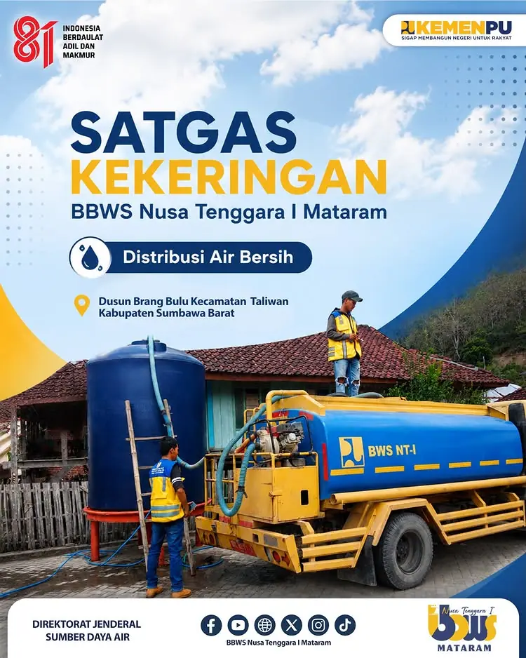 SATGAS KEKERINGAN BBWS Nusa Tenggara I Mataram Distribusi Air Bersih