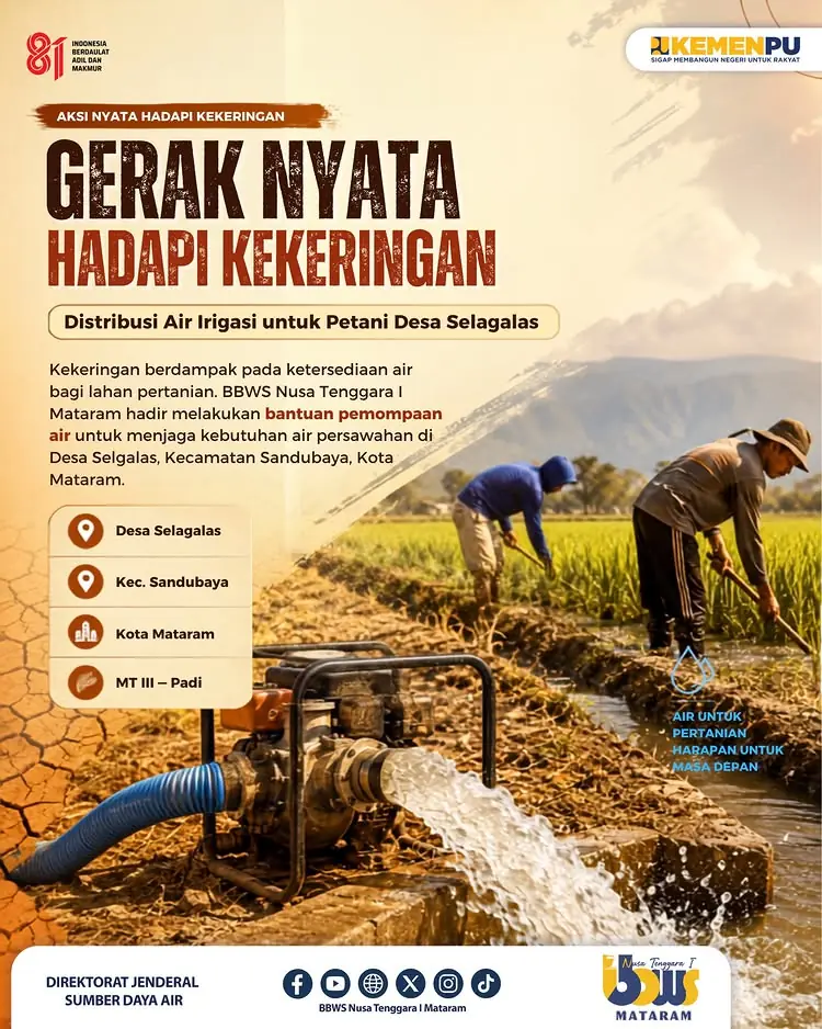 Hadapi Kekeringan, BBWS NT I Dukung Petani di Desa Selagalas