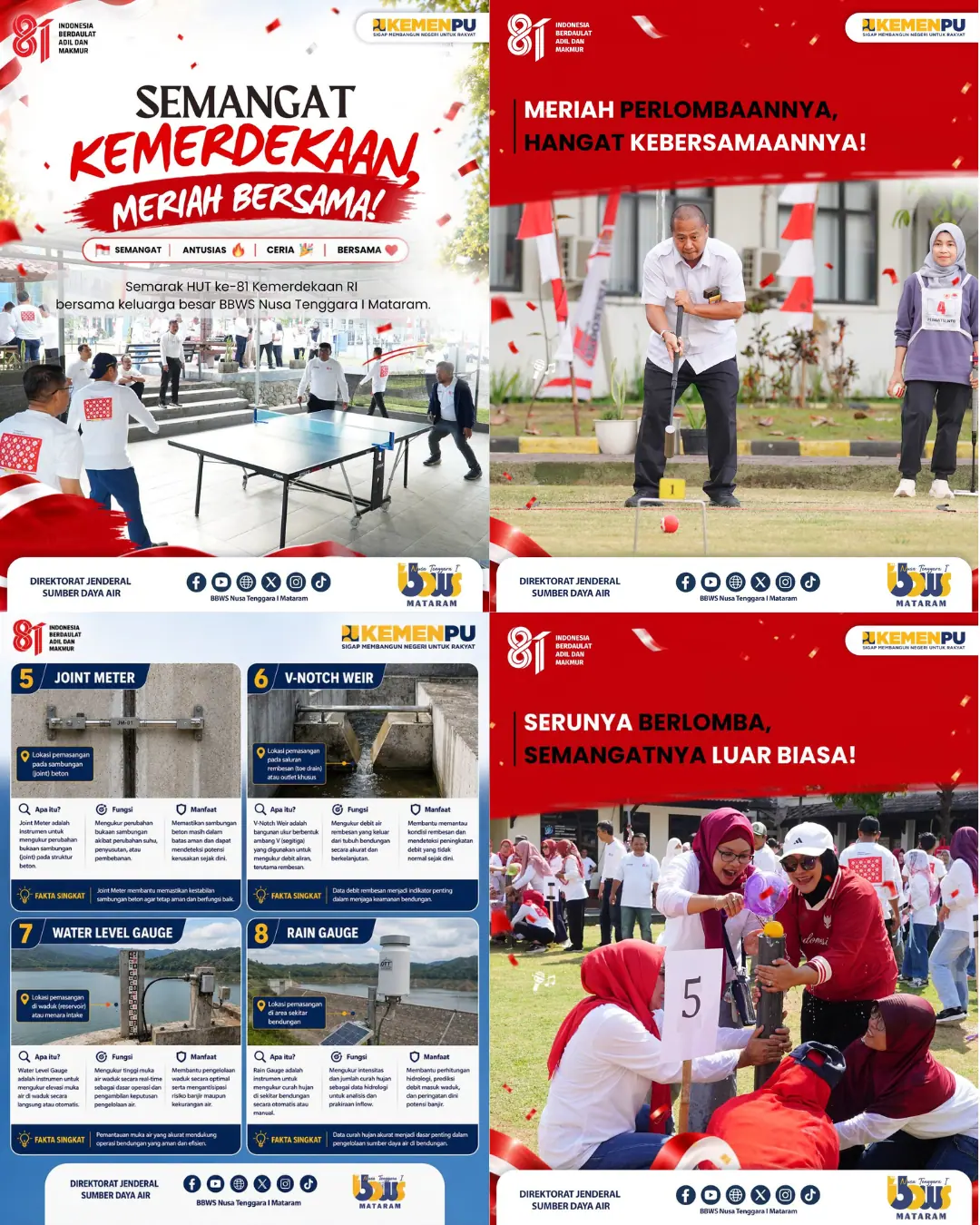 SEMANGAT KEMERDEKAAN, MERIAH BERSAMA! BBWS Nusa Tenggara I Mataram
