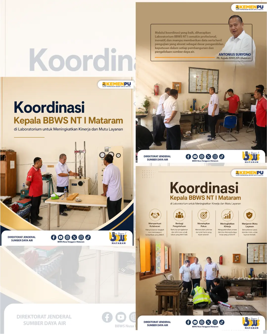 Koordinasi Kepala Balai di Laboratorium BBWS Nusa Tenggara I Mataram
