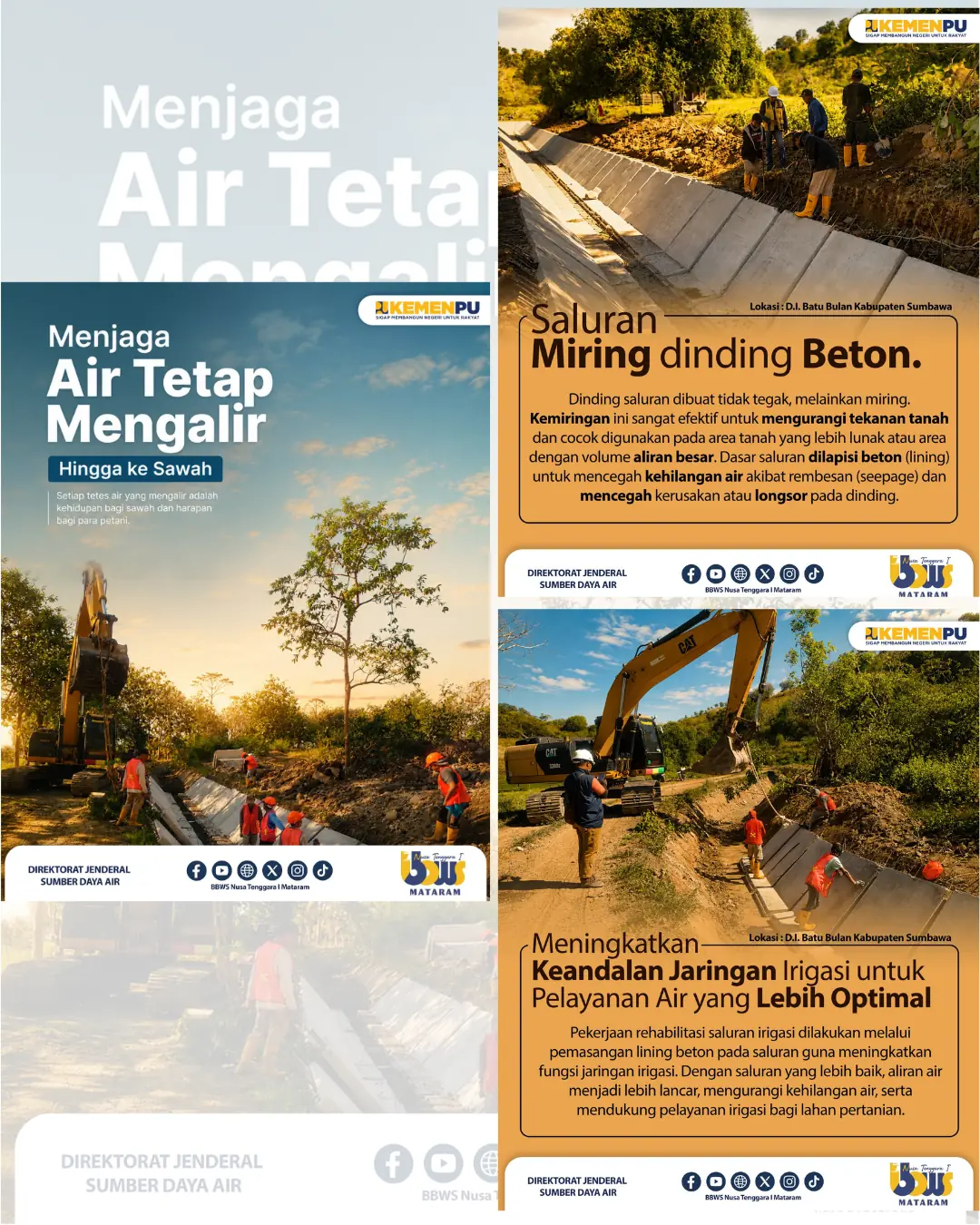 Menjaga Air Tetap Mengalir Hingga ke Sawah BBWS NT I Mataram Terus bekerja Menciptakan Saluran yang Andal
