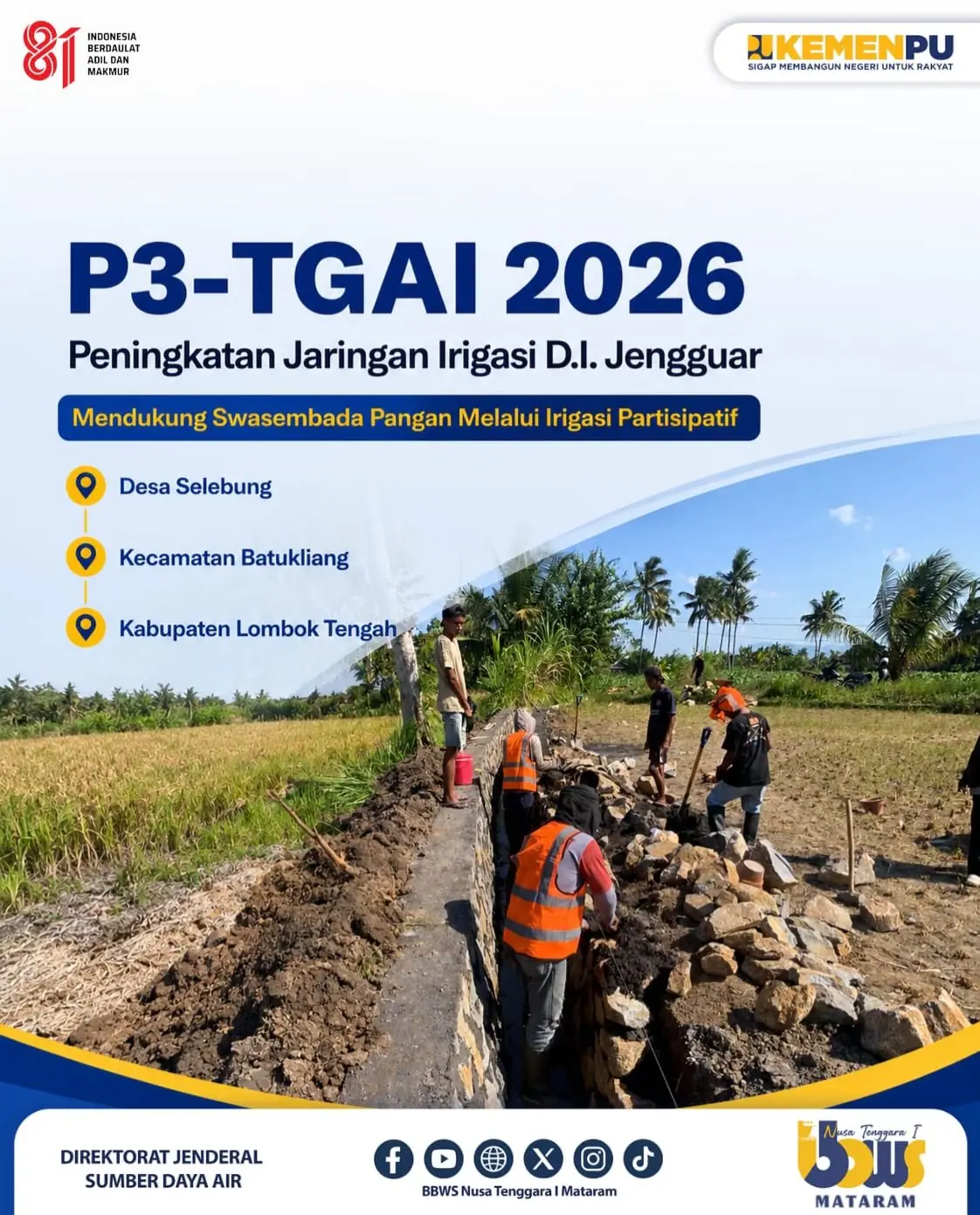 P3-TGAI 2026 Peningkatan Jaringan Irigasi D.I. Jengguar