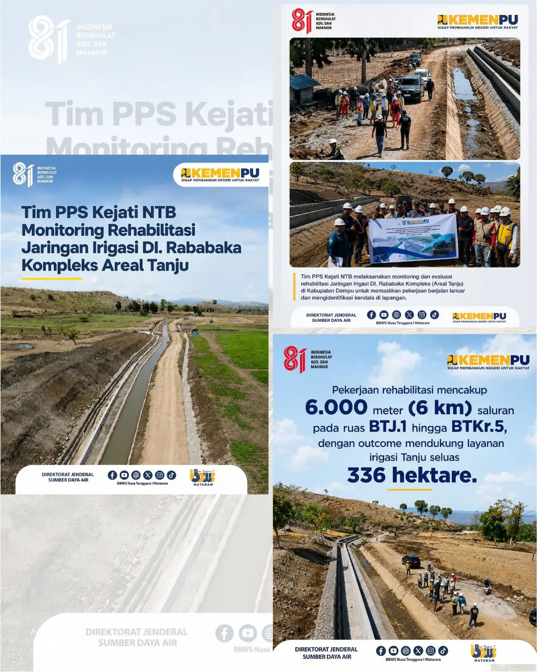 Tim PPS Kejati NTB Monitoring Rehabilitasi Jaringan Irigasi DI. Rababaka Kompleks Areal Tanju