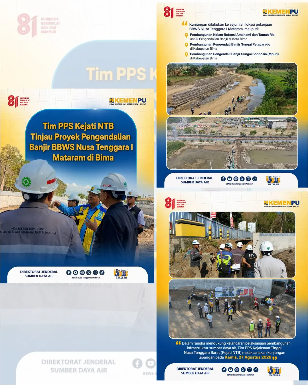 Tim PPS Kejati NTB Tinjau Proyek Pengendalian Banjir BBWS Nusa Tenggara I Mataram di Bima