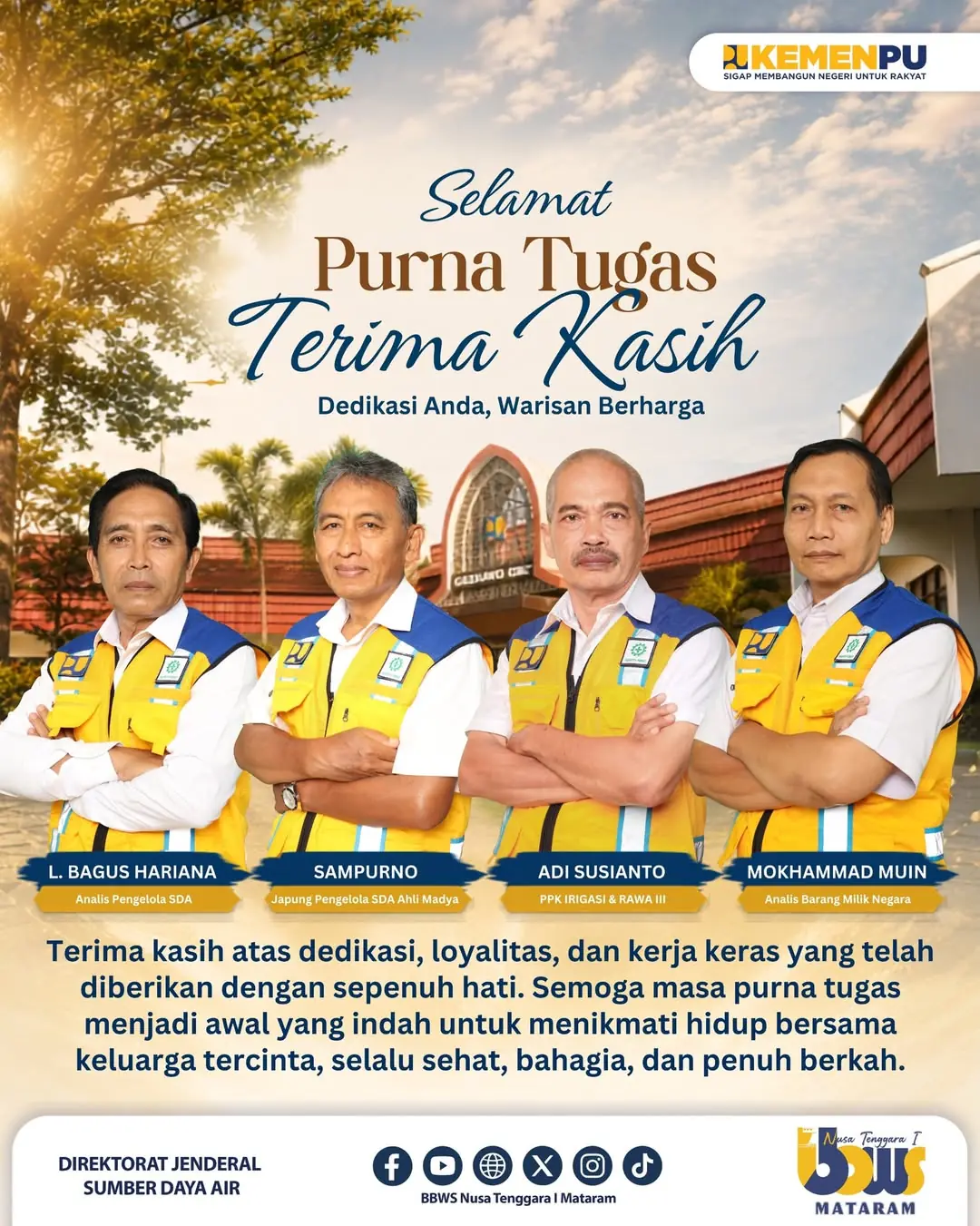 SELAMAT PURNA TUGAS Terima Kasih atas Dedikasi dan Pengabdian