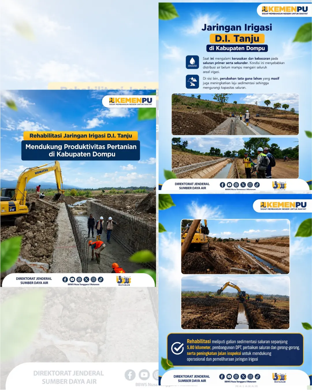 Rehabilitasi Jaringan Irigasi D.I. Tanju Mendukung Produktivitas Pertanian di Kabupaten Dompu