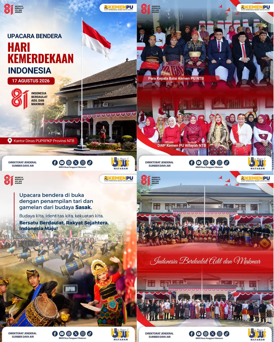 Upacara Bendera Hari Kemerdekaan Indonesia ke-81, BBWS NT I Mataram
