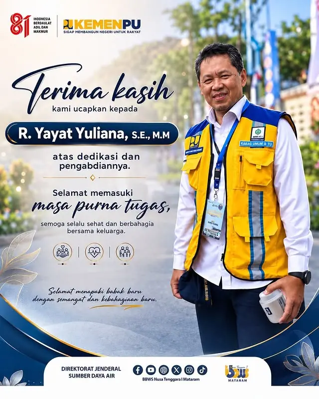 Terima Kasih atas Dedikasi dan Pengabdian Selamat Memasuki Masa Purna Tugas